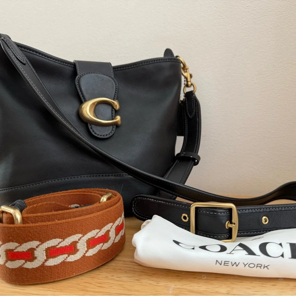 Coach Tali Black Shoulder Bucket Bag with Gold Accent - Picture 4 of 7